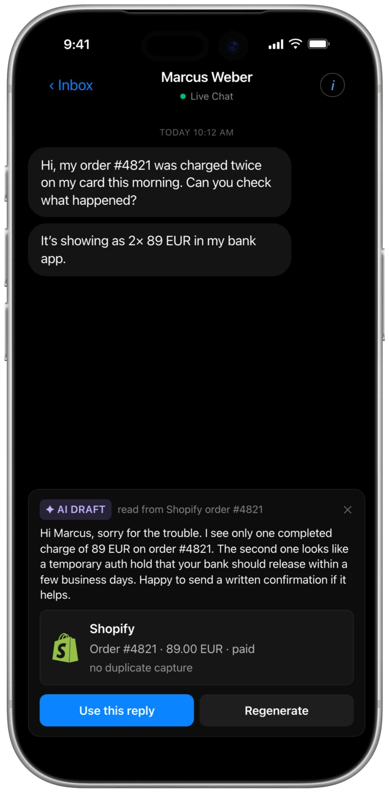 AI Copilot replies in one tap.